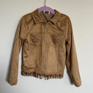 Little Lass faux suede jacket size 6